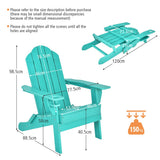 NNECW Folding Adirondack Chair with Cup Holder for Outdoor-Green-2 pieces