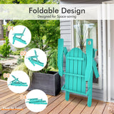 NNECW Folding Adirondack Chair with Cup Holder for Outdoor-Green