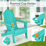 NNECW Folding Adirondack Chair with Cup Holder for Outdoor-Green