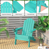 NNECW Folding Adirondack Chair with Cup Holder for Outdoor-Green