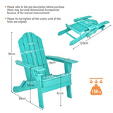 NNECW Folding Adirondack Chair with Cup Holder for Outdoor-Green