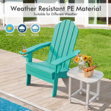 NNECW Folding Adirondack Chair with Cup Holder for Outdoor-Green