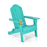 NNECW Folding Adirondack Chair with Cup Holder for Outdoor-Green