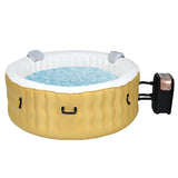 NNECW Yellow Inflatable Hot Tub Spa with Pool Cover for Indoor and Outdoor Use