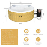 NNECW Yellow Inflatable Hot Tub Spa with Pool Cover for Indoor and Outdoor Use