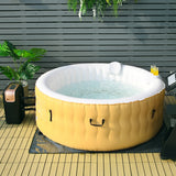 NNECW Yellow Inflatable Hot Tub Spa with Pool Cover for Indoor and Outdoor Use