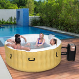 NNECW Yellow Inflatable Hot Tub Spa with Pool Cover for Indoor and Outdoor Use