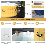 NNECW Yellow Inflatable Hot Tub Spa with Pool Cover for Indoor and Outdoor Use