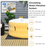 NNECW Yellow Inflatable Hot Tub Spa with Pool Cover for Indoor and Outdoor Use