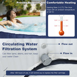 NNECW Blue Inflatable Hot Tub Spa with Pool Cover for Indoor and Outdoor Use