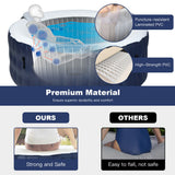 NNECW Blue Inflatable Hot Tub Spa with Pool Cover for Indoor and Outdoor Use