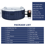 NNECW Blue Inflatable Hot Tub Spa with Pool Cover for Indoor and Outdoor Use