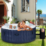NNECW Blue Inflatable Hot Tub Spa with Pool Cover for Indoor and Outdoor Use