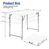 NNECW 120cm Portable Bi-fold Camping Table with 3-Level Height Adjustment & 150kg Load Capacity