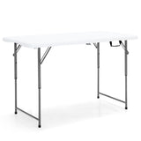 NNECW 120cm Portable Bi-fold Camping Table with 3-Level Height Adjustment & 150kg Load Capacity