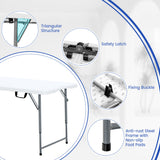 NNECW 120cm Portable Bi-fold Camping Table with 3-Level Height Adjustment & 150kg Load Capacity