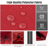 NNECW 360 Rotation 8-Rib Cantilever Umbrella with 3 Tilt Settings for Garden and Cafe-Wine