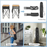 NNECW 2 PCS Folding Camping Tables with Large Capacity Storage Sink for Outdoor