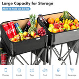 NNECW 2 PCS Folding Camping Tables with Large Capacity Storage Sink for Outdoor