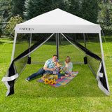 NNECW Instant Pop-up Height-Adjustable Canopy for Patio Camp Beach-White