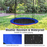 NNECW Blue Flying Saucer Tree Swing with Foam-Padded Galvanized Tube for Kids