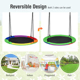 NNECW Green Flying Saucer Tree Swing with Foam-Padded Galvanized Tube for Kids