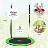 NNECW Green Flying Saucer Tree Swing with Foam-Padded Galvanized Tube for Kids