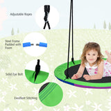 NNECW Green Flying Saucer Tree Swing with Foam-Padded Galvanized Tube for Kids