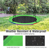NNECW Green Flying Saucer Tree Swing with Foam-Padded Galvanized Tube for Kids