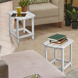 NNECW Outdoor Side Table with Weather-resistant PE Material for Patio