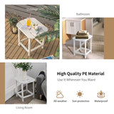 NNECW Outdoor Side Table with Weather-resistant PE Material for Patio