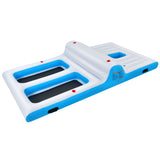 NNECW Inflatable Floating Island with Built-in Cup Holders for Lakes