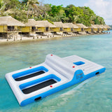 NNECW Inflatable Floating Island with Built-in Cup Holders for Lakes