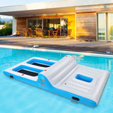 NNECW Inflatable Floating Island with Built-in Cup Holders for Lakes