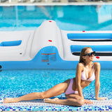 NNECW Inflatable Floating Island with Built-in Cup Holders for Lakes