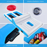 NNECW Inflatable Floating Island with Built-in Cup Holders for Lakes