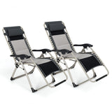 NNECW Folding Padded Zero Gravity Chair for Camping &amp Poolside &amp Backyard-2 pieces