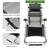 NNECW Folding Padded Zero Gravity Chair for Camping &amp Poolside &amp Backyard-2 pieces