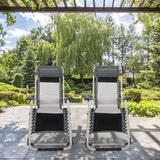 NNECW Folding Padded Zero Gravity Chair for Camping &amp Poolside &amp Backyard-2 pieces