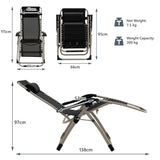 NNECW Folding Zero Gravity Lounge Chair with Removable Headrest