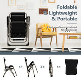 NNECW Folding Zero Gravity Lounge Chair with Removable Headrest