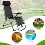 NNECW Zero Gravity Recliner Chair with Removable Pillow for Backyard