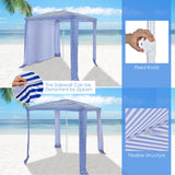 NNECW Foldable and Portable Beach Canopy with Sun Protection for Beach and Patio-Blue