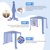NNECW Foldable and Portable Beach Canopy with Sun Protection for Beach and Patio-Blue