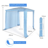 NNECW Foldable and Portable Beach Canopy with Sun Protection for Beach and Patio-Navy