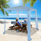 NNECW Foldable and Portable Beach Canopy with Sun Protection for Beach and Patio-Navy