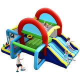 NNECW Inflatable Bounce House with Dual Slides and Basketball Hoop without Blower