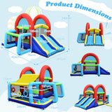 NNECW Inflatable Bounce House with Dual Slides and Basketball Hoop without Blower