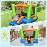NNECW Inflatable Bounce House with Jumping Area & Slide without Air Blower