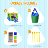 NNECW Inflatable Bounce House with Jumping Area & Slide without Air Blower